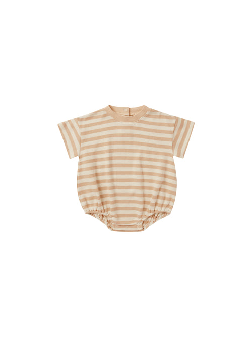 Relaxed Bubble Romper- Apricot Stripe