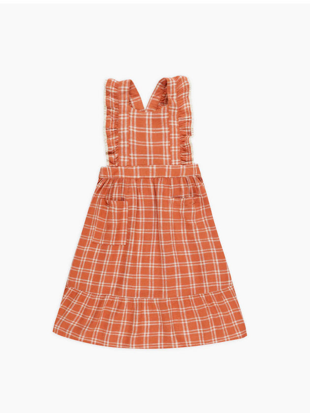 Ruffle Pinafore Dress - Poppy Check