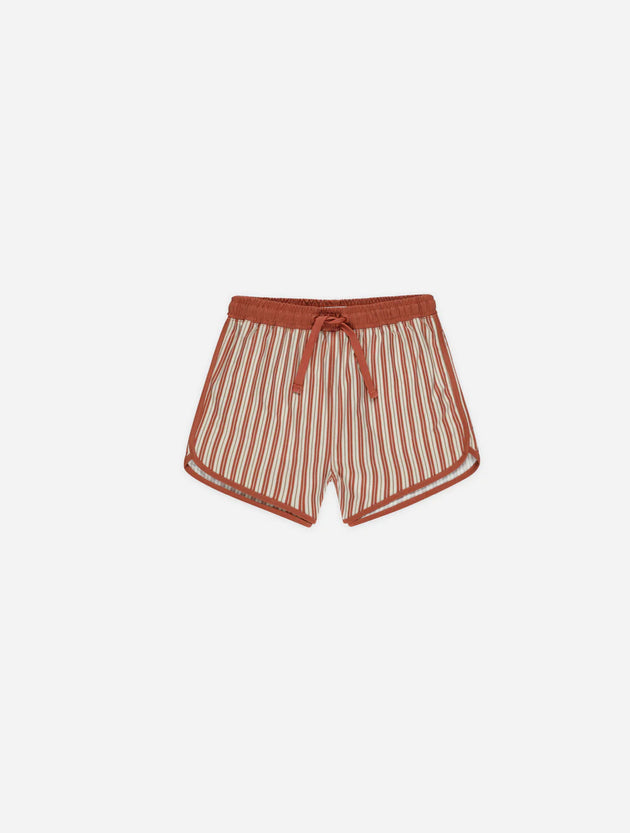Swim Trunks- Poppy Pinstripe