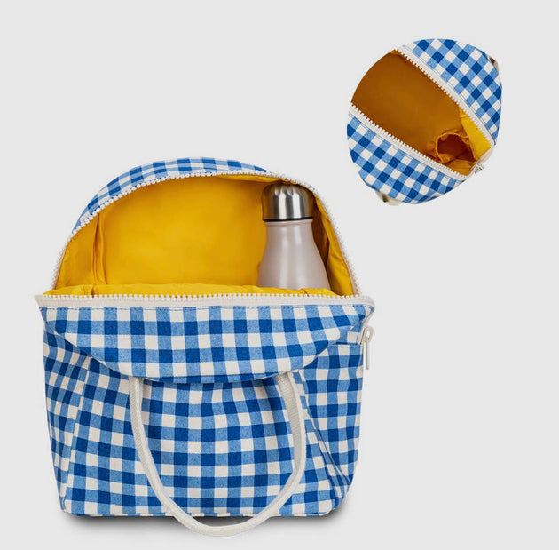 Gingham Blue Lunch Sack