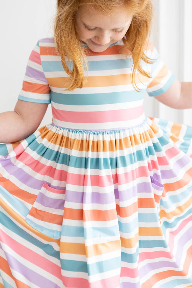 Spring Stripes Twirl Dress