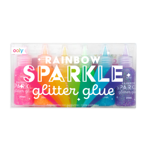 Rainbow Sparkle Glitter Glue- Set of 6