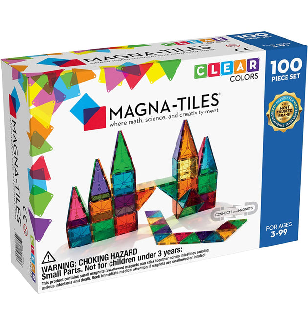 Magna- Tiles Clear Colors- 100 Pc