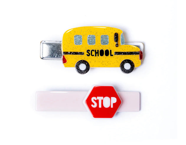 Yellow Bus & Stop-sign Alligator Clips